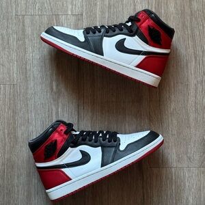 Jordan 1 Satin Black Toe - Size 8